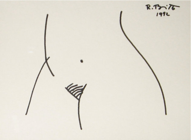 Untitled Bikini 1992 21x25 Drawing by Romero Britto