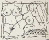 Girls Bathing 1992 21x24 - Vintage Drawing by Romero Britto - 0