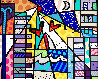 Deco Landscape 2002 56x68 -Tape Method - Huge RARE Mural Size - Miami Florida - TAPE METHOD Original Painting by Romero Britto - 0
