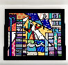 Deco Landscape 2002 56x68 -Tape Method - Huge RARE Mural Size - Miami Florida - TAPE METHOD Original Painting by Romero Britto - 2