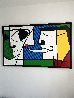 Pink Earring 1992 39x63 - Huge Original Painting by Romero Britto - 2