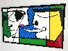 Pink Earring 1992 39x63 - Huge Published in Art News Magazine - TAPE Method Original Painting by Romero Britto - 1