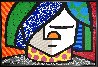 Untitled Thinking 1993 26x38 Published in Britto Book Original Painting by Romero Britto - 0