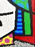 Untitled Thinking 1993 26x38 Published in Britto Book - TAPE Painting Original Painting by Romero Britto - 2