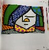 Untitled Thinking 1993 26x38 Published in Britto Book - TAPE Painting Original Painting by Romero Britto - 5