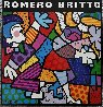 Untitled Thinking 1993 26x38 Published in Britto Book Original Painting by Romero Britto - 4