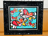 In the Air Teal and Pink IX - 2018 25x29 Original Painting by Romero Britto - 1