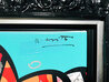 In the Air Teal and Pink IX - 2018 25x29 Original Painting by Romero Britto - 3