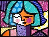 All About You 1994 32x42 - Huge Painting - Tape Method Original Painting by Romero Britto - 1