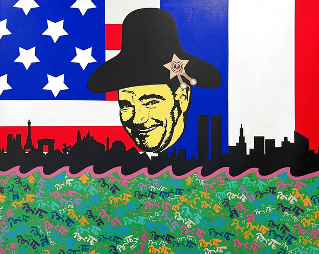 Portrait of Michel Roux 2 1990 64x72 - Huge Mural Size - ABSOLUT Original Painting - Romero Britto