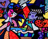Follow Me 3-D 2006 - Framed Mixed Media w Cutouts Limited Edition Print by Romero Britto - 0