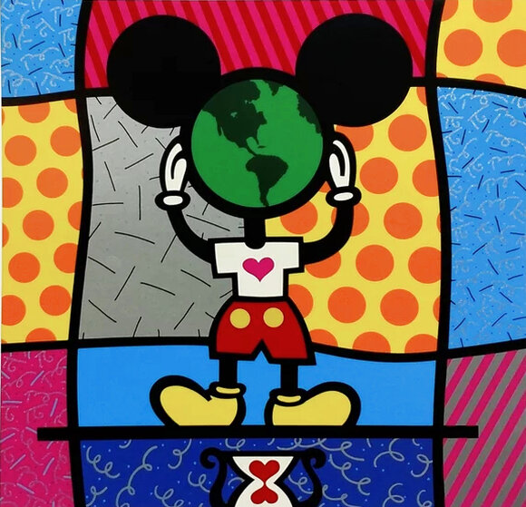 Mickeys World 1997 Limited Edition Silkscreen by Romero Britto