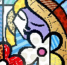 Girl With Flower 29x29 Original Painting by Romero Britto - 0