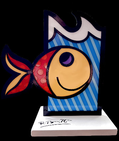 Boom Fish Mixed Media Sculpture 10 in Sculpture - Romero Britto