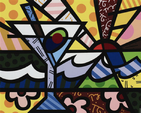 Martini Sunrise Limited Edition Print - Romero Britto