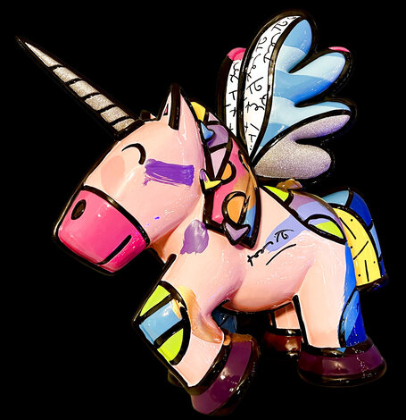 Magic Unique Mixed Media Resin Sculpture 2022 15 in Sculpture - Romero Britto