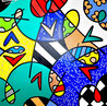Spring Landscape 2006 48x48 Oil on Canvas - Huge - Signed Twice Original Painting by Romero Britto - 0