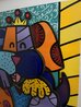 Dog with Bone 3-D 2015 Mixed Media w Glitter Limited Edition Print by Romero Britto - 2