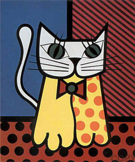 Untitled Cat Unique Print 11x11 by Romero Britto - For Sale on Art Brokerage