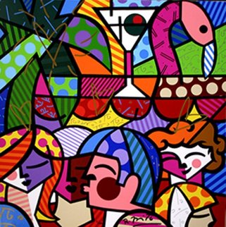 News Cafe, South Beach, Miami 2009 Limited Edition Print - Romero Britto News Cafe, South Beach, Miami 2009 Limited Edition Print - Romero Britto