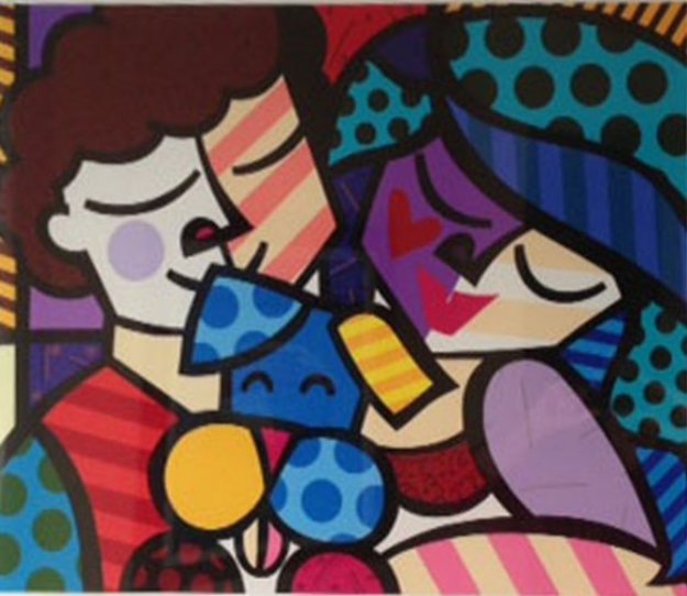 Three of Us 2005 Limited Edition Print by Romero Britto Three of Us 2005 Limited Edition Print by Romero Britto