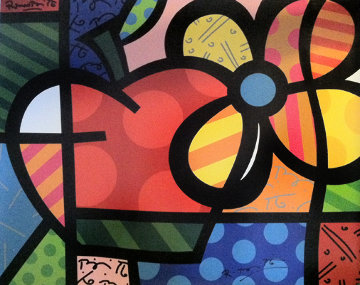 Thank You 2004 Embellished Limited Edition Print - Romero Britto Thank You 2004 Embellished Limited Edition Print - Romero Britto