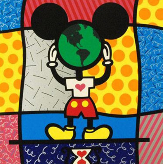 Mickey's World 1996 Limited Edition Print by Romero Britto Mickey's World 1996 Limited Edition Print by Romero Britto