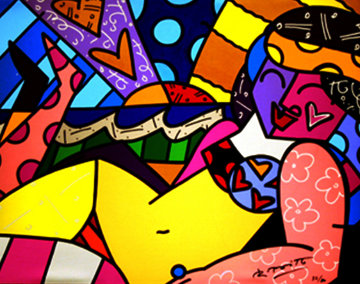 Untitled (Beach) Limited Edition Print - Romero Britto Untitled (Beach) Limited Edition Print - Romero Britto