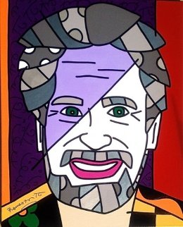 Peter B 2005 30x24 Original Painting - Romero Britto Peter B 2005 30x24 Original Painting - Romero Britto