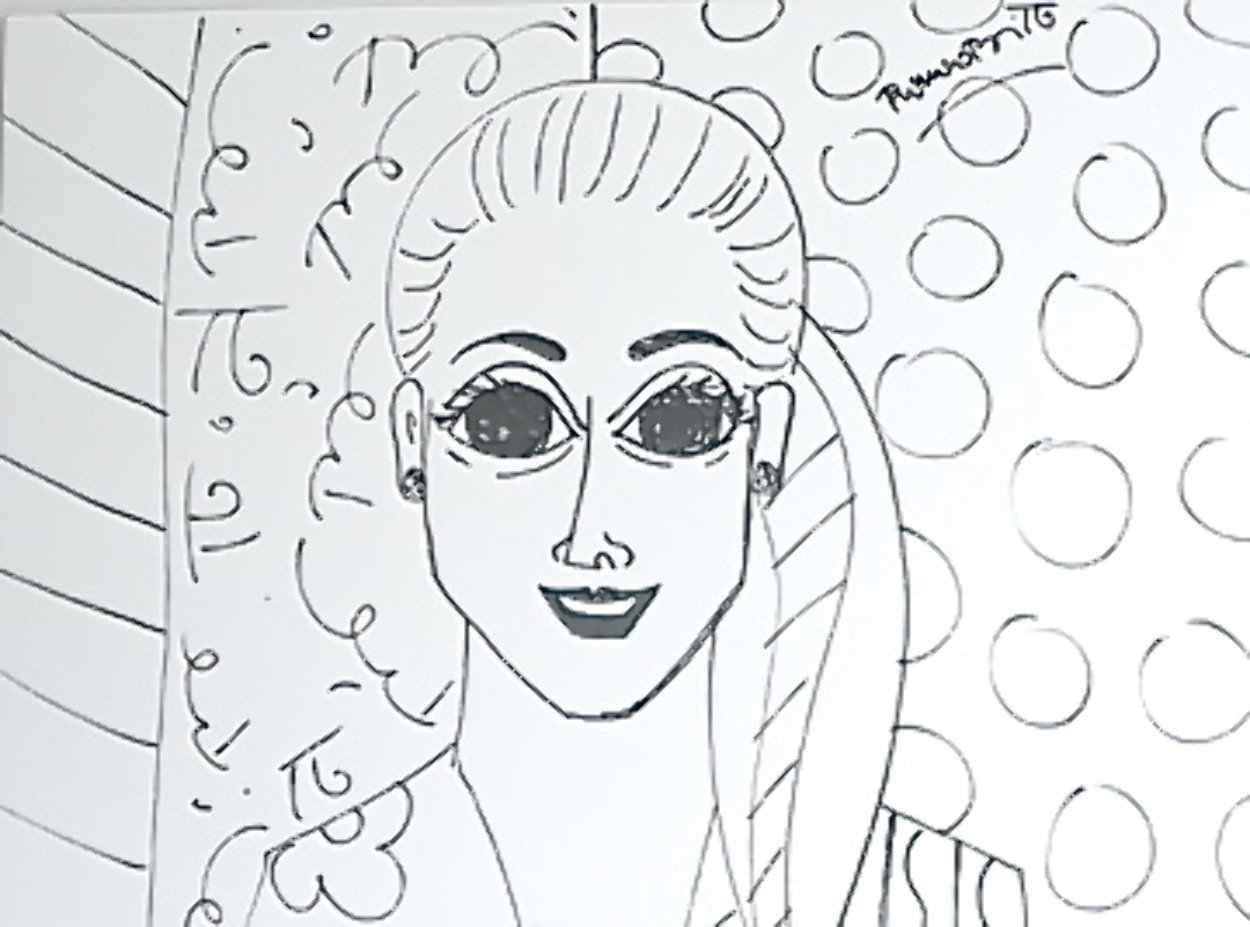 Beautiful Allarra Drawing 2000 32x35 Drawing by Romero Britto Beautiful Allarra Drawing 2000 32x35 Drawing by Romero Britto