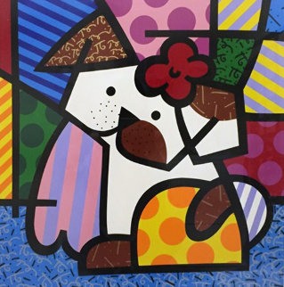 Valley Dog 1995 Limited Edition Print - Romero Britto Valley Dog 1995 Limited Edition Print - Romero Britto