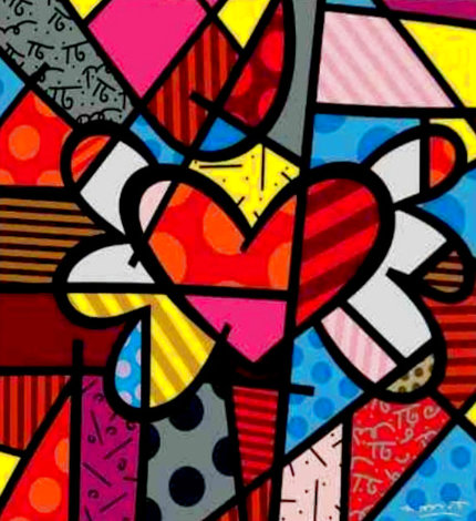 Flying Heart 3-D 2007 Limited Edition Print - Romero Britto