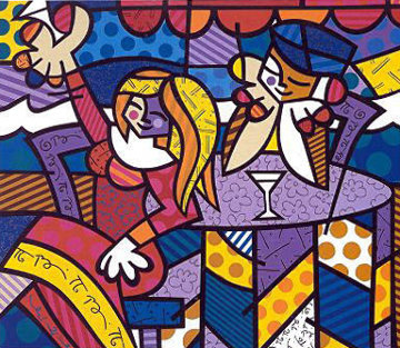 Doing Lunch AP 2001 - Huge Limited Edition Print - Romero Britto