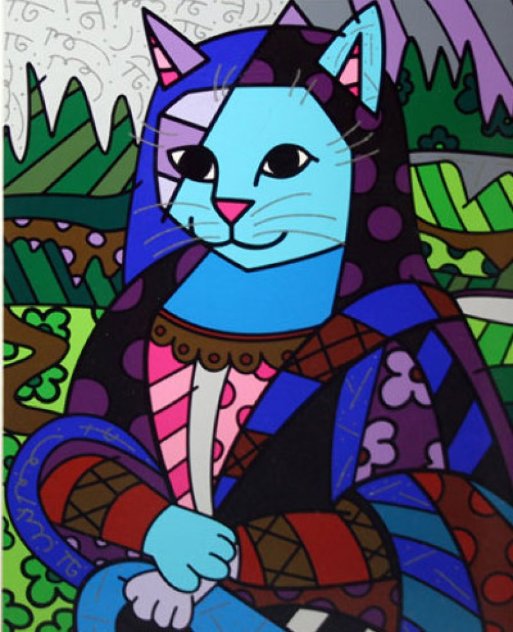 Mona Cat 2010 Limited Edition Print by Romero Britto