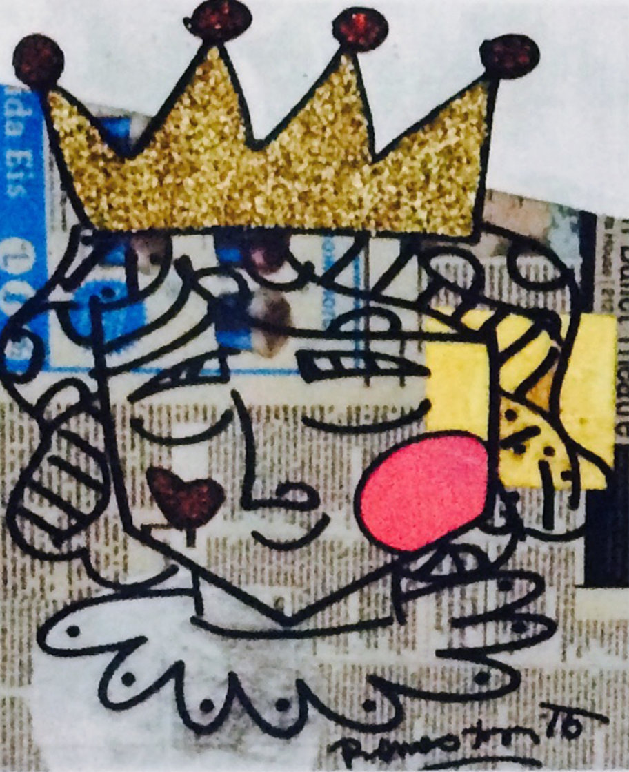 Little Prince 2015 22x25 Rare Newsprint Original Painting by Romero Britto