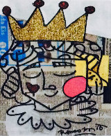Little Prince 2015 22x25 Rare Newsprint Original Painting by Romero Britto - 0