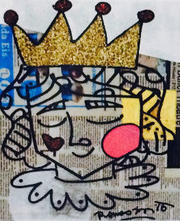 Little Prince 2015 22x25 Newsprint Original Painting - Romero Britto Little Prince 2015 22x25 Newsprint Original Painting - Romero Britto