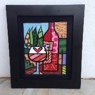 Wine Glass And Bottle 2000 Limited Edition Print by Romero Britto - 1