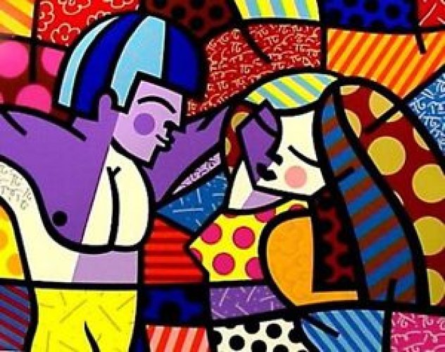 First Love 1996 Huge Limited Edition Print by Romero Britto