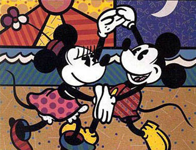 Mickey Mouse's Greatest Love 1997 21x26 color giclee on woven