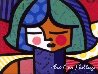 Girl With Flower, Country Girl, All About You 1995 Set of  3 Framed Serigraphs Limited Edition Print by Romero Britto - 2
