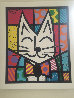 Cat 1993 40x36 Original Painting by Romero Britto - 1