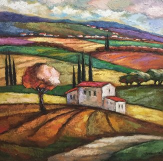 Summer in the Countryside 50x50 Super Huge Original Painting - Slava Brodinsky Summer in the Countryside 50x50 Super Huge Original Painting - Slava Brodinsky