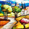 A Walk in the Village AP Embellished Limited Edition Print by Slava Brodinsky - 0