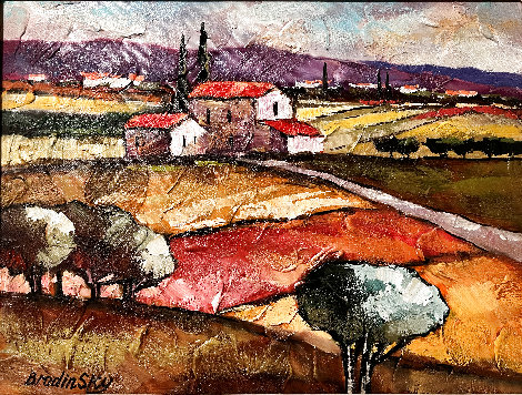 Purple Hills 2003 18x22 Original Painting - Slava Brodinsky