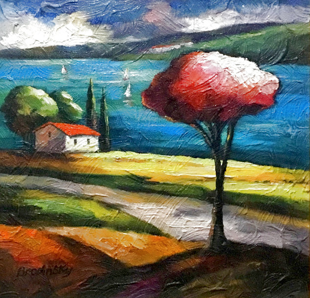 Lonely Sea 2018 26x26 Original Painting by Slava Brodinsky