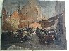 Venice Canal Scene 1930 16x19 Original Painting by Angelo Brombo - 1