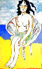 Woman Seated on a Shell 40x30 Original Painting by Juan Carlos Bronstein - 1