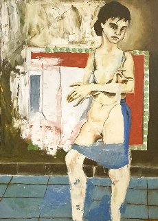 Young Prostitute 1989 55x40 Original Painting - Juan Carlos Bronstein Young Prostitute 1989 55x40 Original Painting - Juan Carlos Bronstein