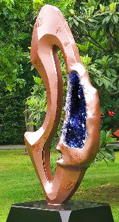 Eros Steel and Amethyst Geode Sculpture Unique 2020 84 in Sculpture - Hunter Brown Eros Steel and Amethyst Geode Sculpture Unique 2020 84 in Sculpture - Hunter Brown